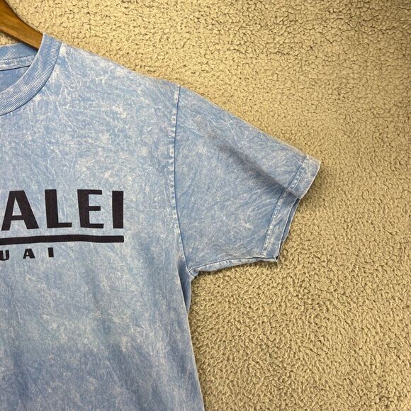 Yesterdays Sportswear Shirt Men's Small Blue Hanalei Kauai Hawaii Stone Washed - Picture 2 of 10
